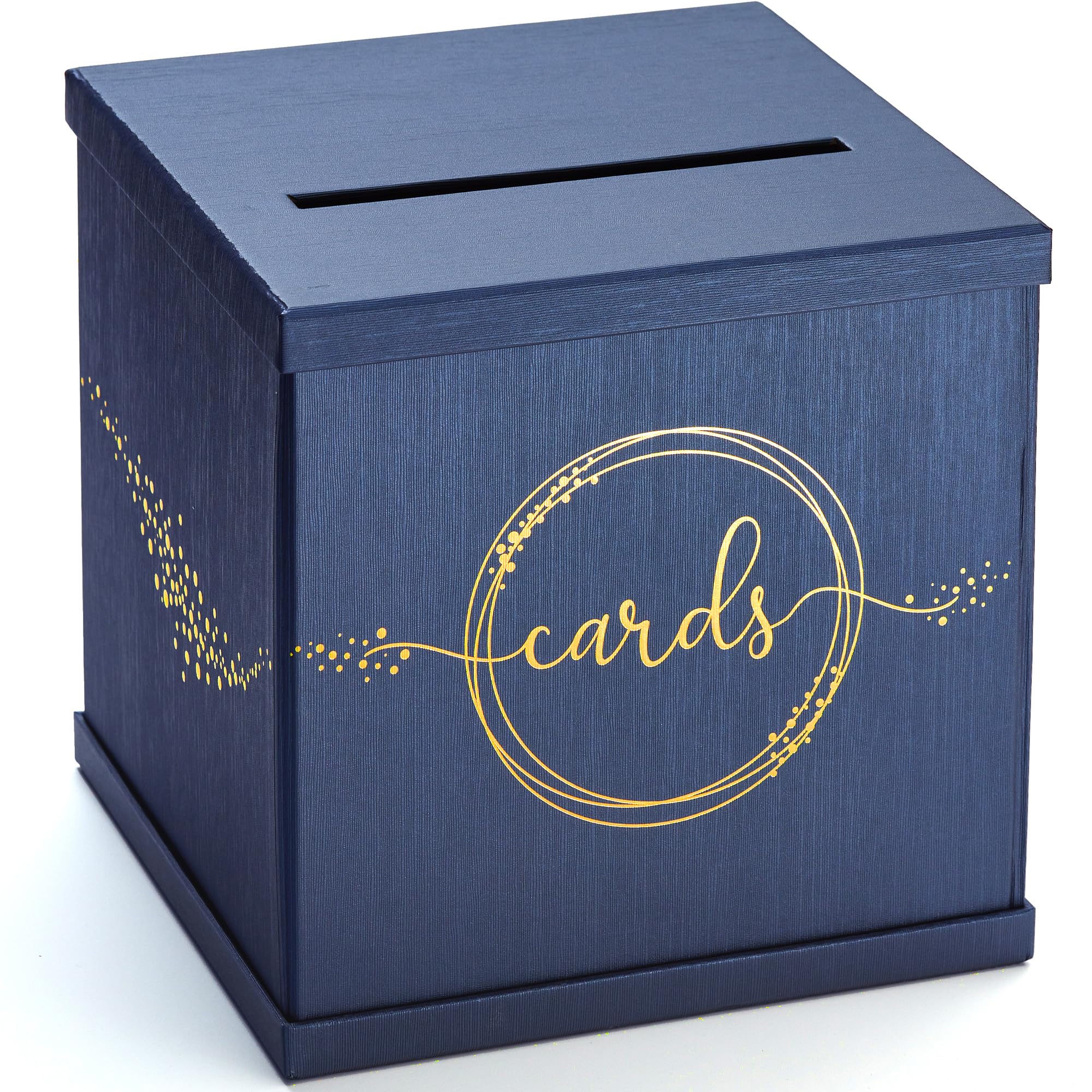 Amazon.com: Blue & Gold Card Box, Large 10” Navy Gift Card Box for